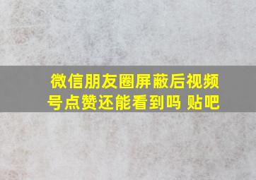 微信朋友圈屏蔽后视频号点赞还能看到吗 贴吧